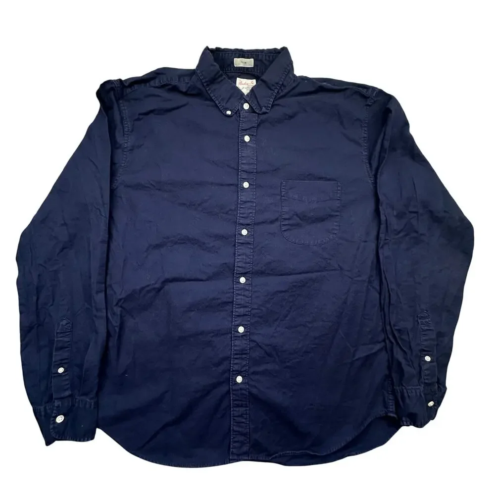 J Crew The Broken In Oxford Shirt Mens XL Slim Button Down Long Sleeve Navy
